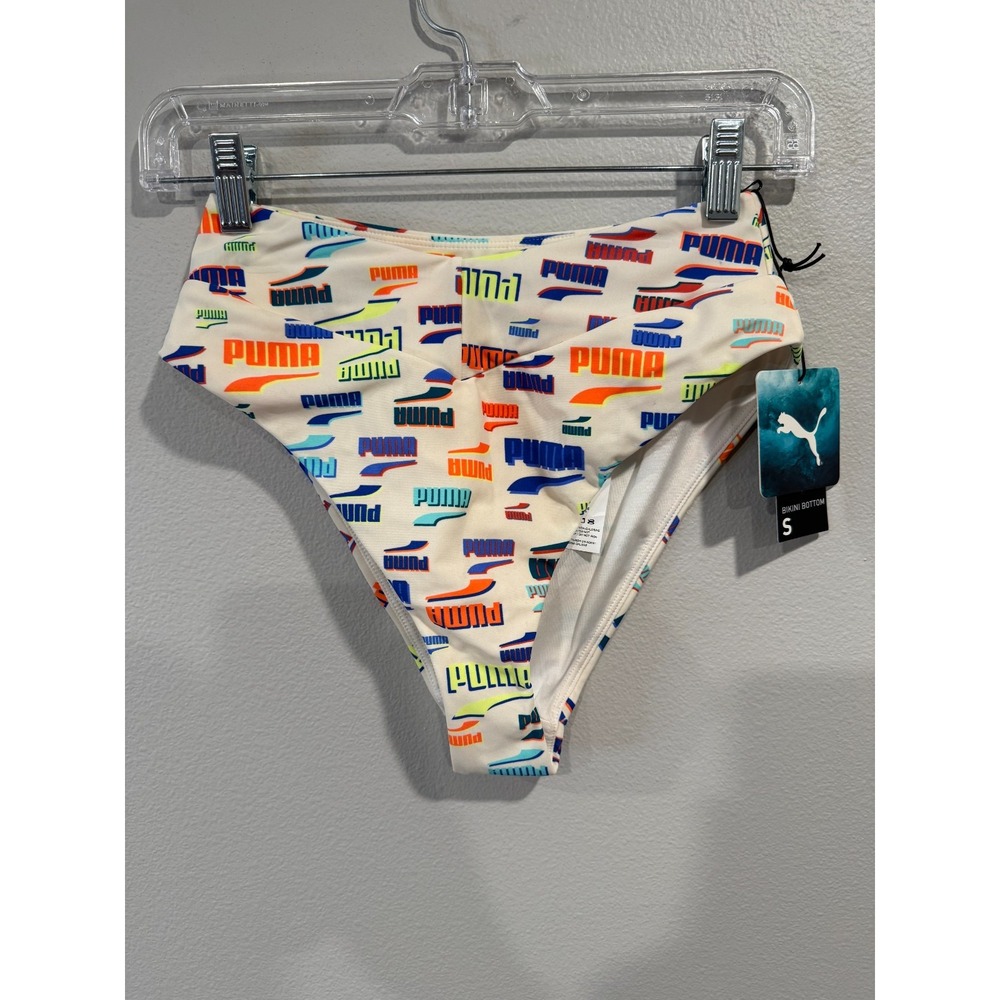 Bikini Bottoms Puma Beige With Multicolor Writing‎ New Size Small